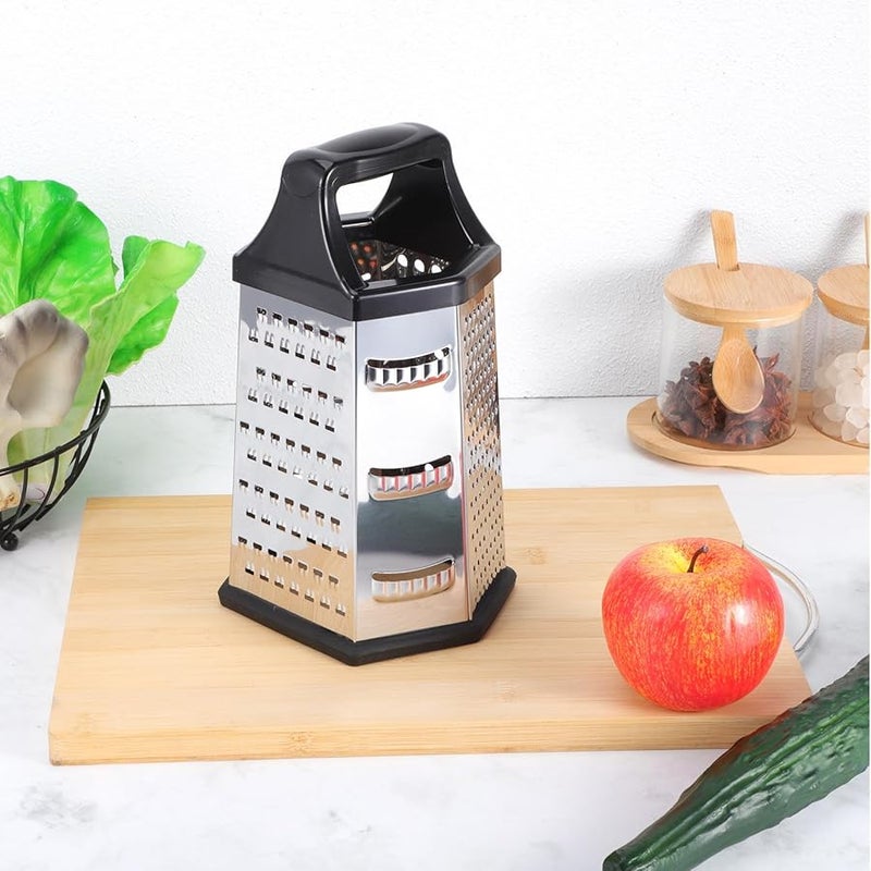9 Inch Six Sided Vegetable Grater Handheld Slicer Multi Function Food Shredder Cheese Grater - Image 4